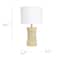 Simple Designs White Shade Ceramic Hourglass Table Lamp